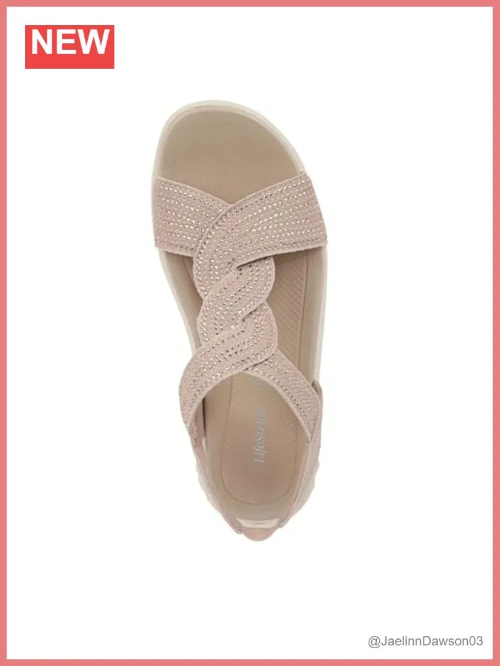 LifeStride Lilly Bright Women's Platform Sandals Stretch Fabric T-Strap Slip On